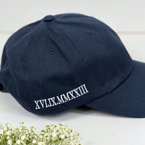 Custom Embroidered Roman Numerals Hat with Same Design