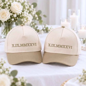 Custom Roman Numeral Snapback Hat - Embroidered Anniversary Cap for His & Hers, Newlywed Gift