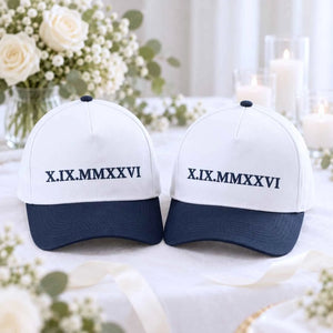 Custom Roman Numeral Snapback Hat - Embroidered Anniversary Cap for His & Hers, Newlywed Gift