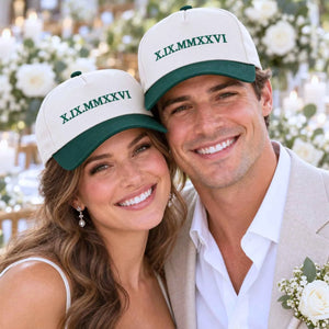 Custom Roman Numeral Snapback Hat - Embroidered Anniversary Cap for His & Hers, Newlywed Gift