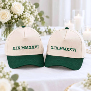 Custom Roman Numeral Snapback Hat - Embroidered Anniversary Cap for His & Hers, Newlywed Gift