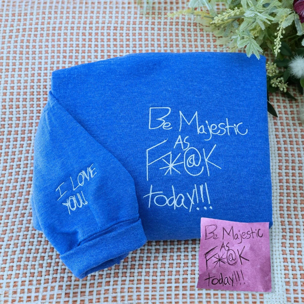 Royal Handwriting Sweatshirt, Custom Embroidered Gift