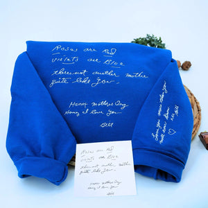 Royal Handwriting Sweatshirt, Custom Embroidered Gift for Mother's day