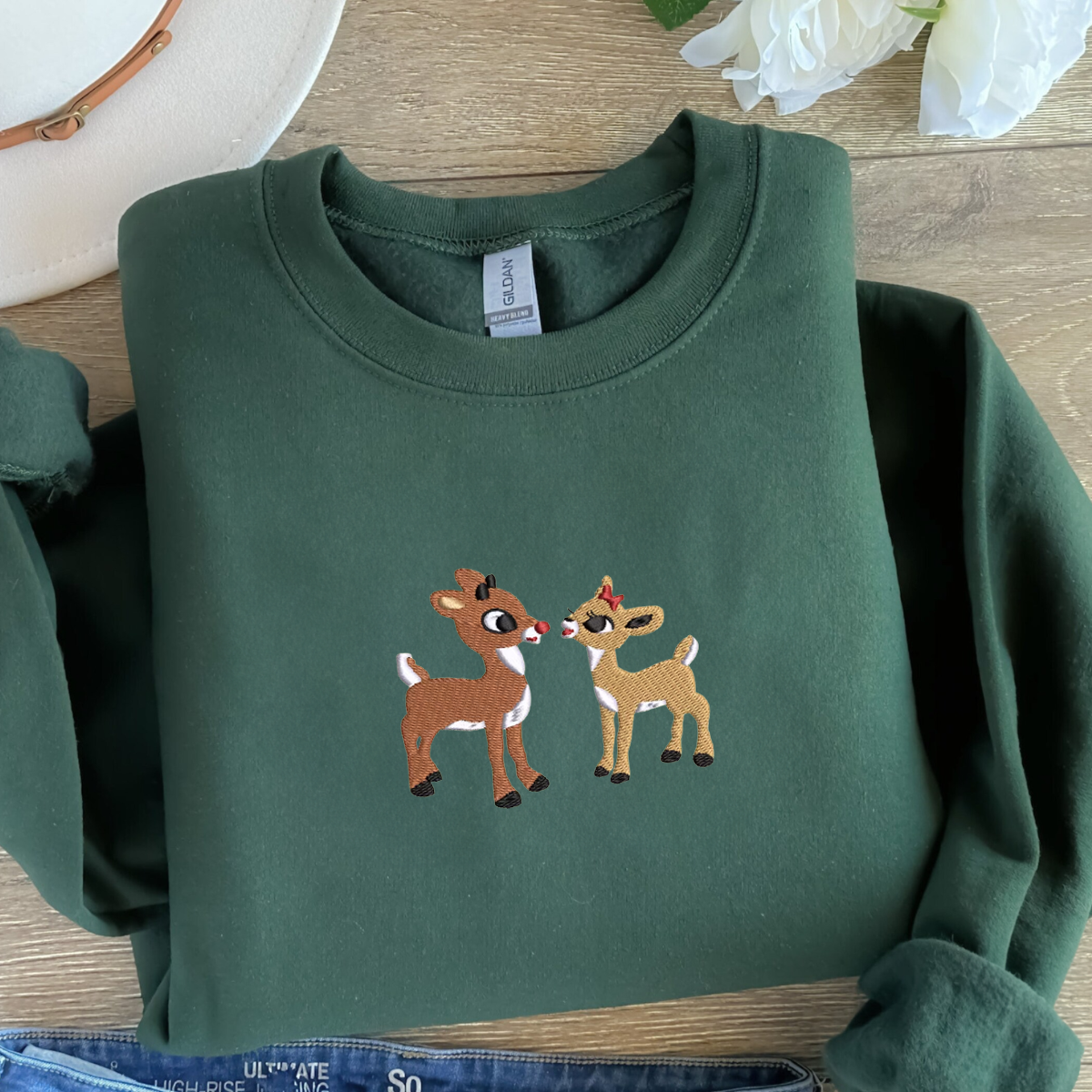 Embroidered christmas store sweatshirts