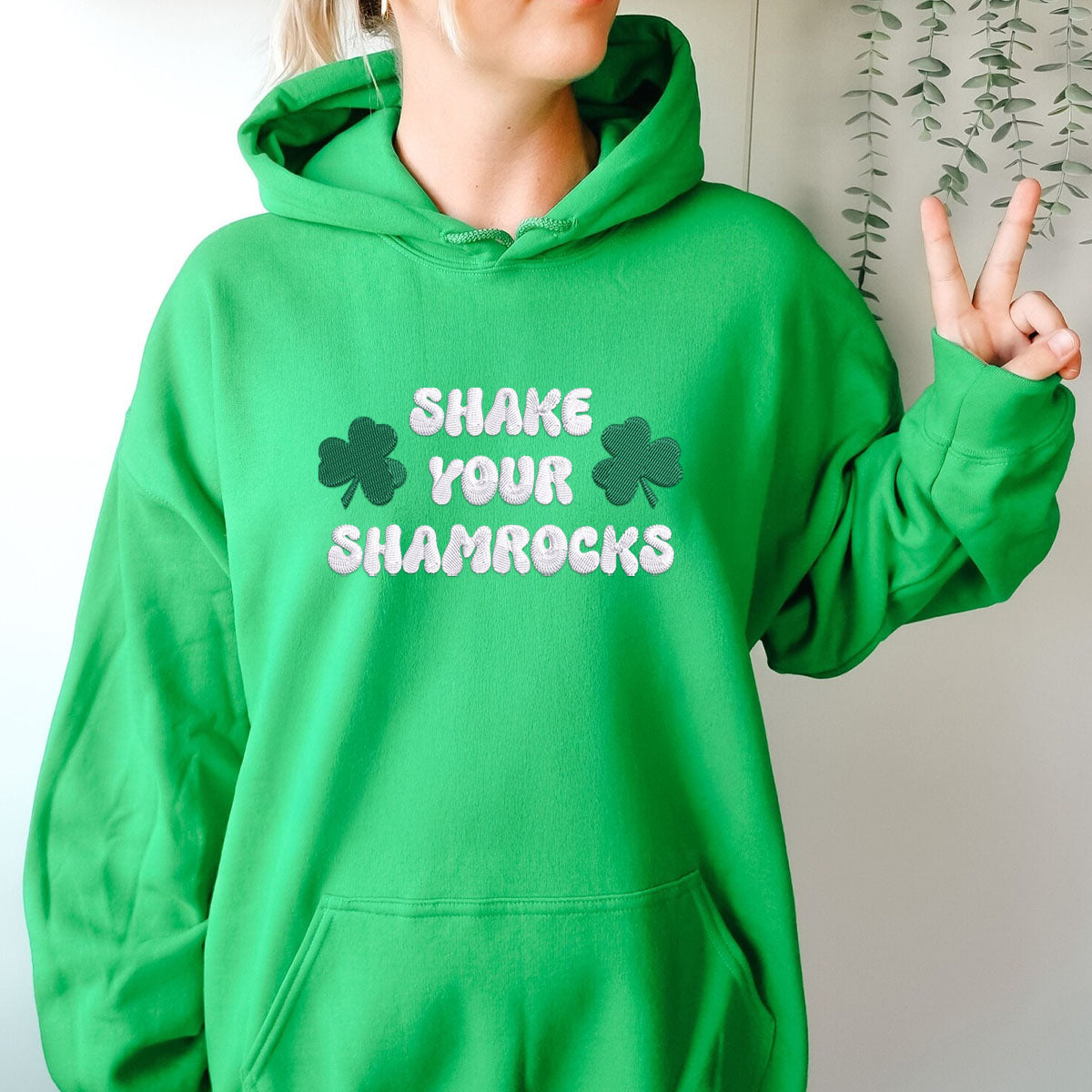 Shake Your Shamrocks Sweatshirt or Hoodie, Custom Embroidered Gift for Saint Patrick's Day