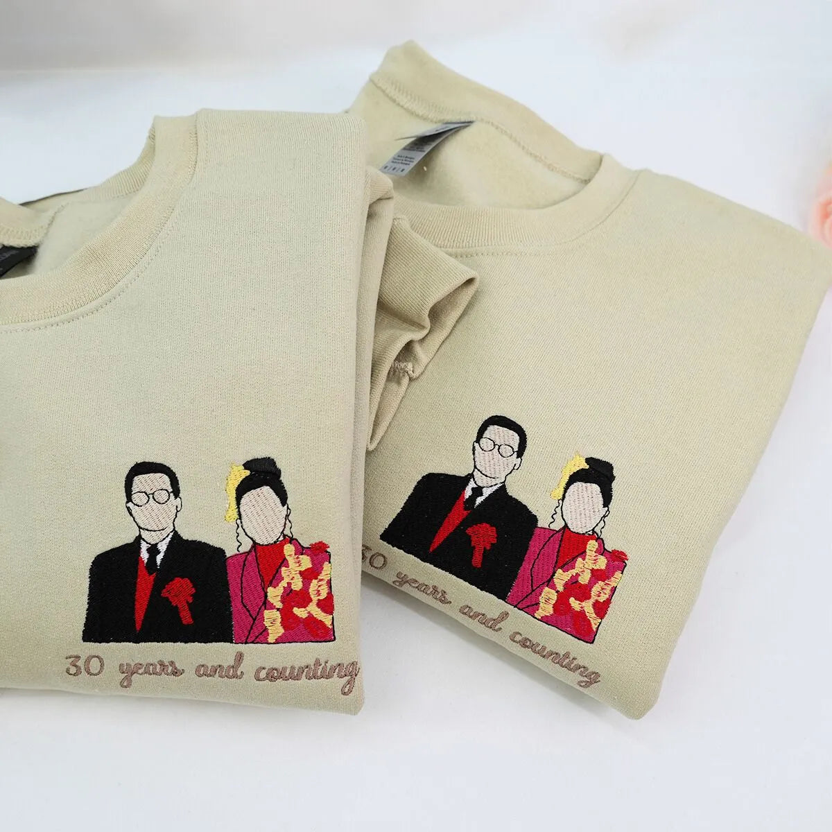 Custom Embroidered Sweatshirt with Neckline Collar Crewneck, Unique Gift for Her