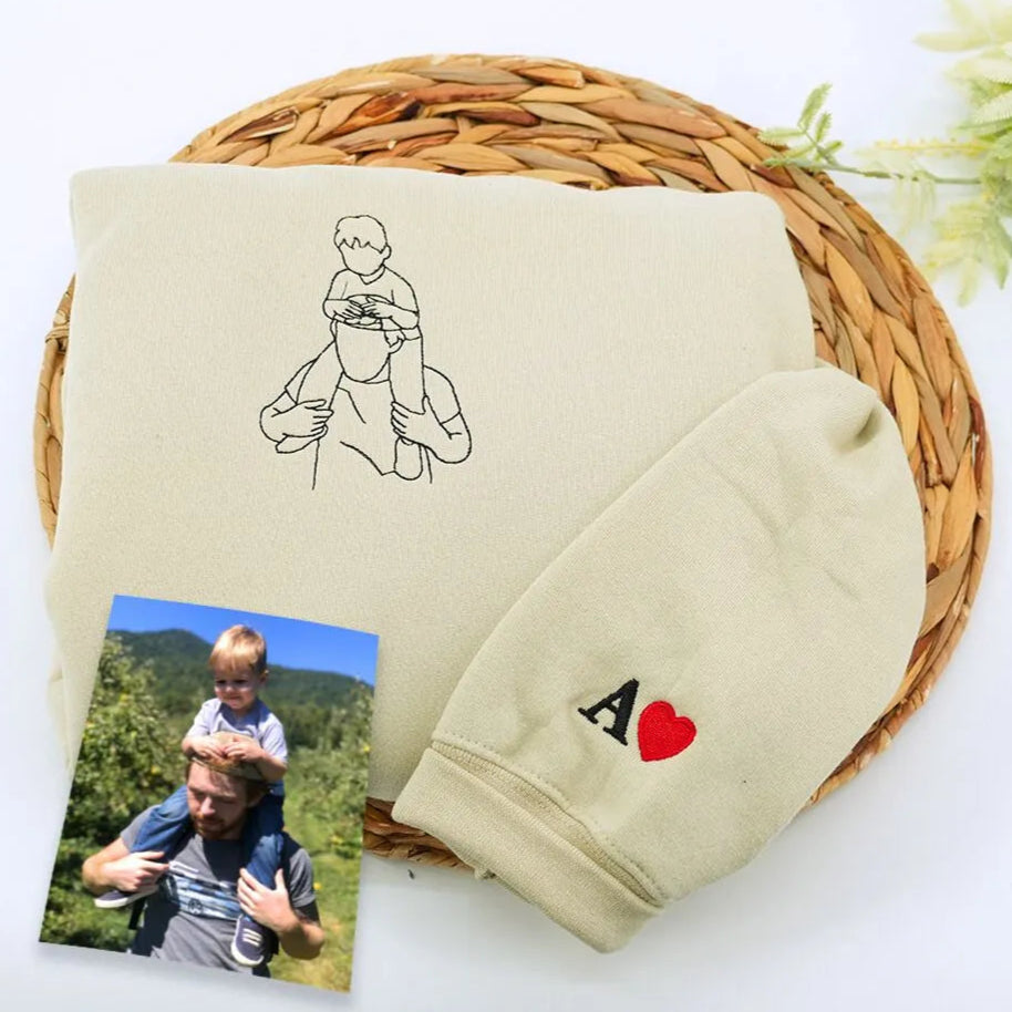 Sand Dad Sweatshirt with icon on sleeve, a meaningful and cozy gift for dad and son