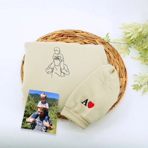 Sand Dad Sweatshirt with icon on sleeve, a meaningful and cozy gift for dad and son