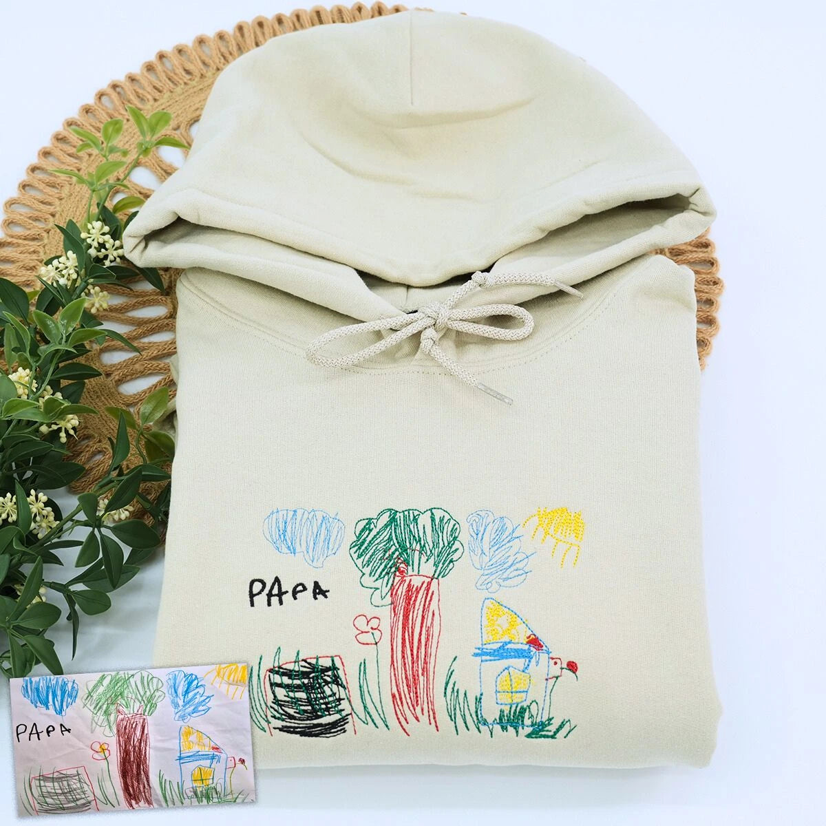 Sand Dad Kid Drawing Hoodie for Dad, a meaningful and cozy gift for new dad father's day