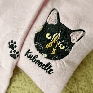 Personalized Cat Face from photo | Embroidered Sweatshirt, Hoodie