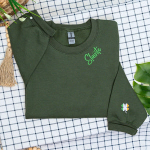 Slainte Sweatshirt or Hoodie, Personalized Embroidered for St Patrick's Day Gift