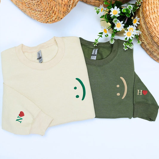 Smile Face Embroidered Sweatshirt Main