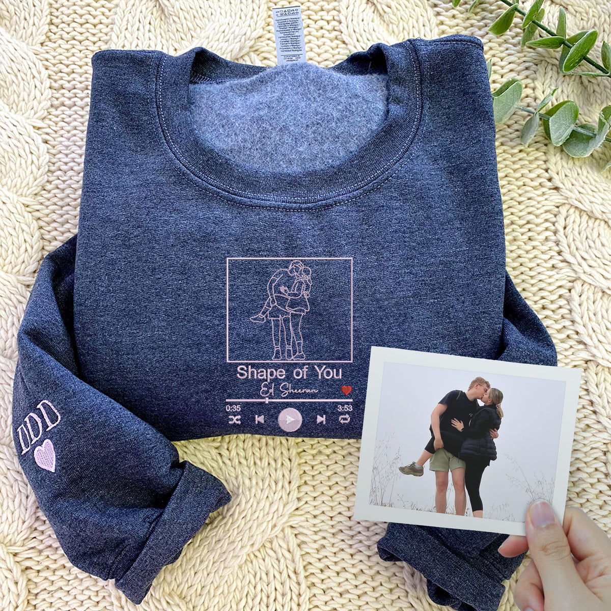 Custom Playlist Hoodie with Photo and Your Song Name - Embroly