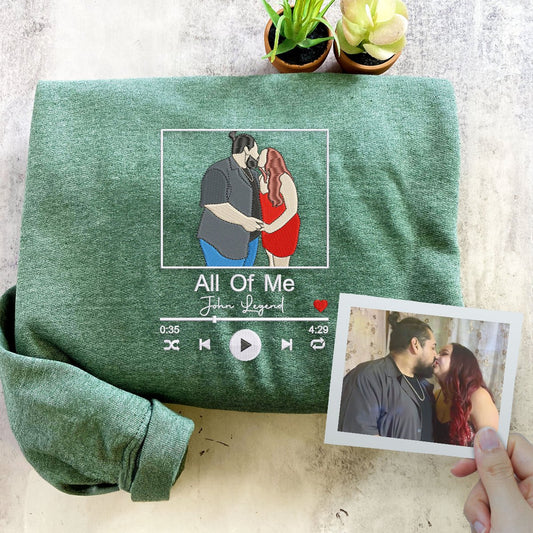 Embroidered Portrait Photo Sweatshirt