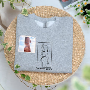 Spicy Sweatshirt or Hoodie from Portrait Photo, Custom Embroidered Valentine Gift For Him