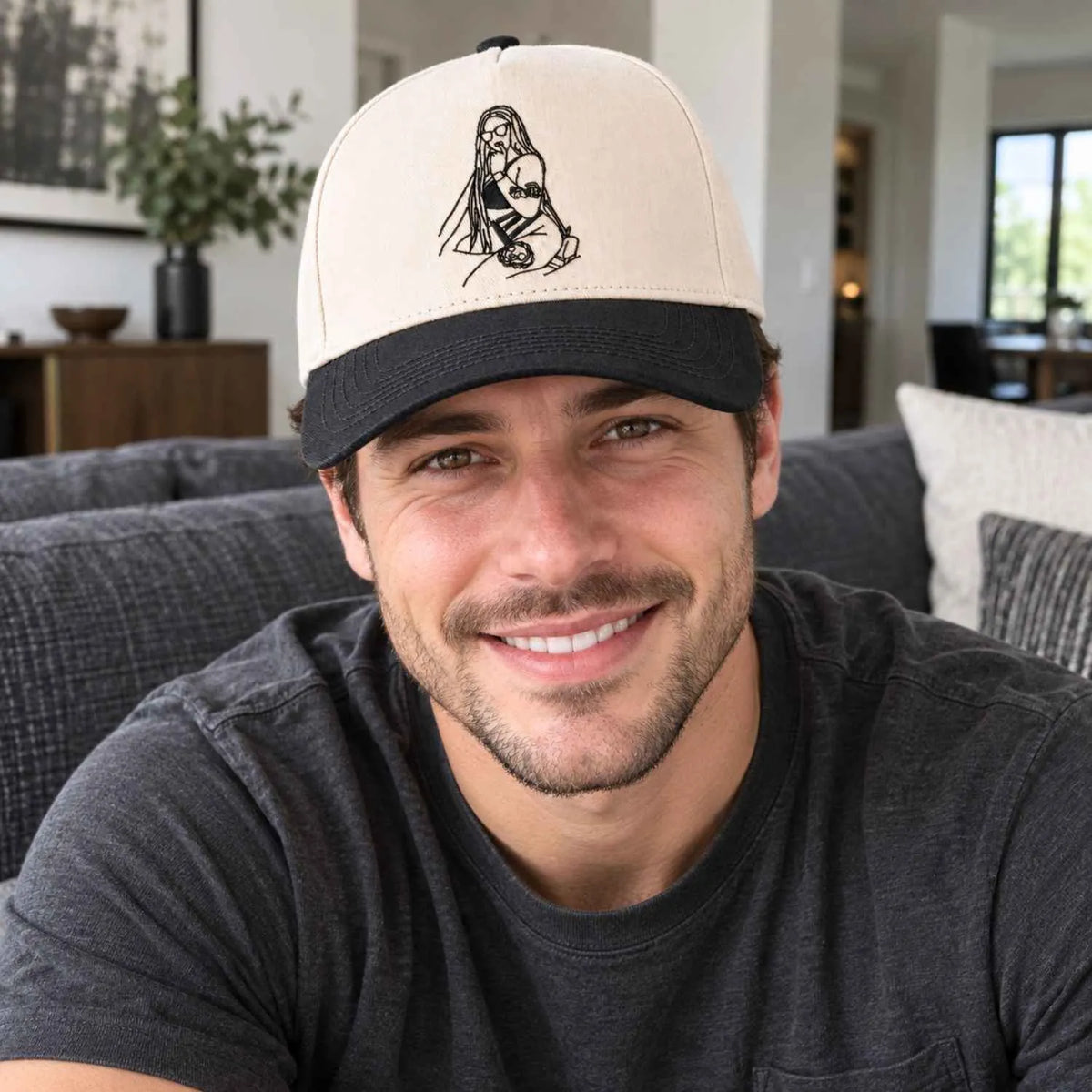 Custom Spicy Photo Snapback Hat - Embroidered Her Photo Cap for Him, Birthday Gift for Boyfriend or Husband