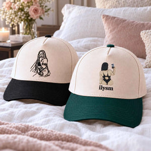 Custom Spicy Photo Snapback Hat - Embroidered Her Photo Cap for Him, Birthday Gift for Boyfriend or Husband