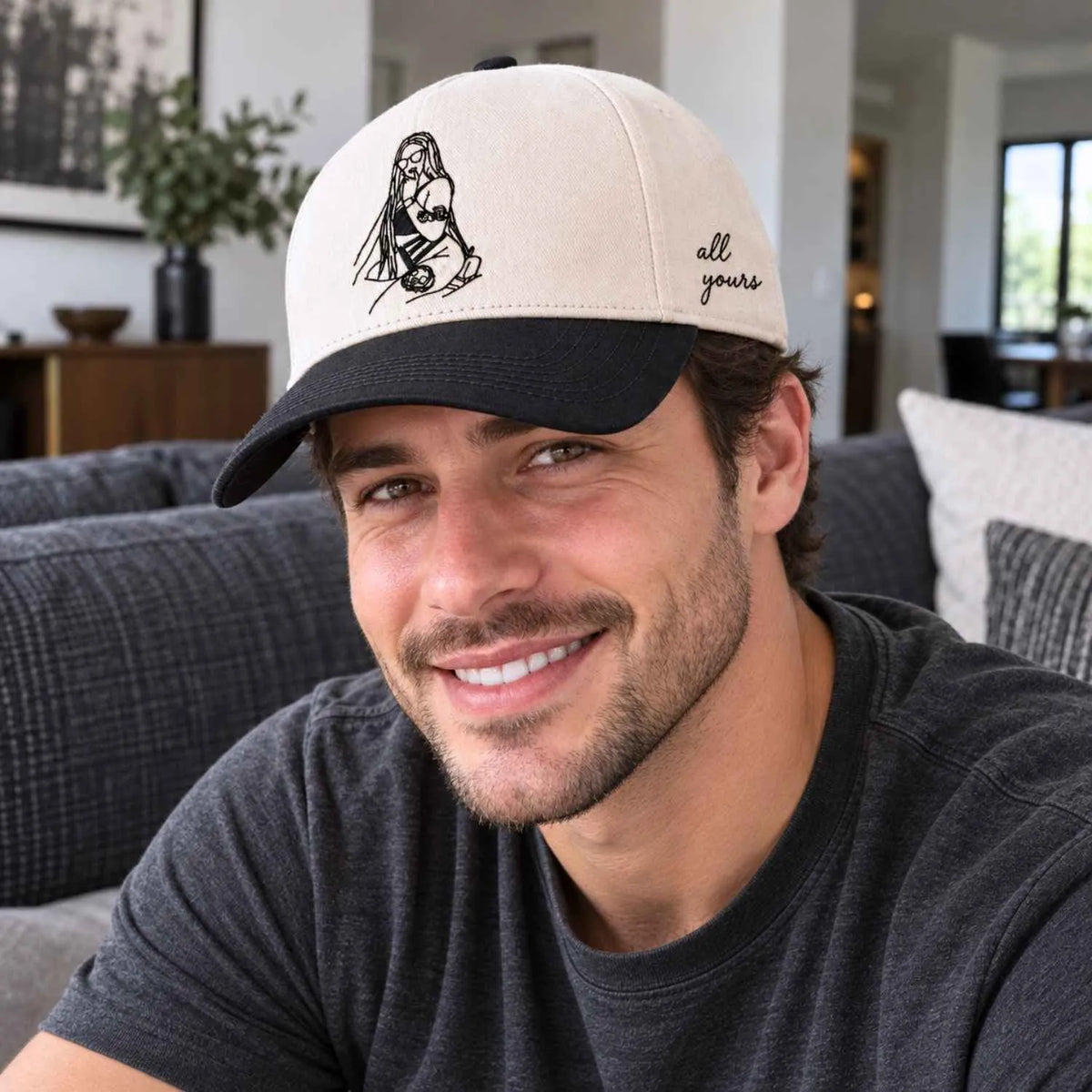 Custom Spicy Photo Snapback Hat - Embroidered Her Photo Cap for Him, Birthday Gift for Boyfriend or Husband