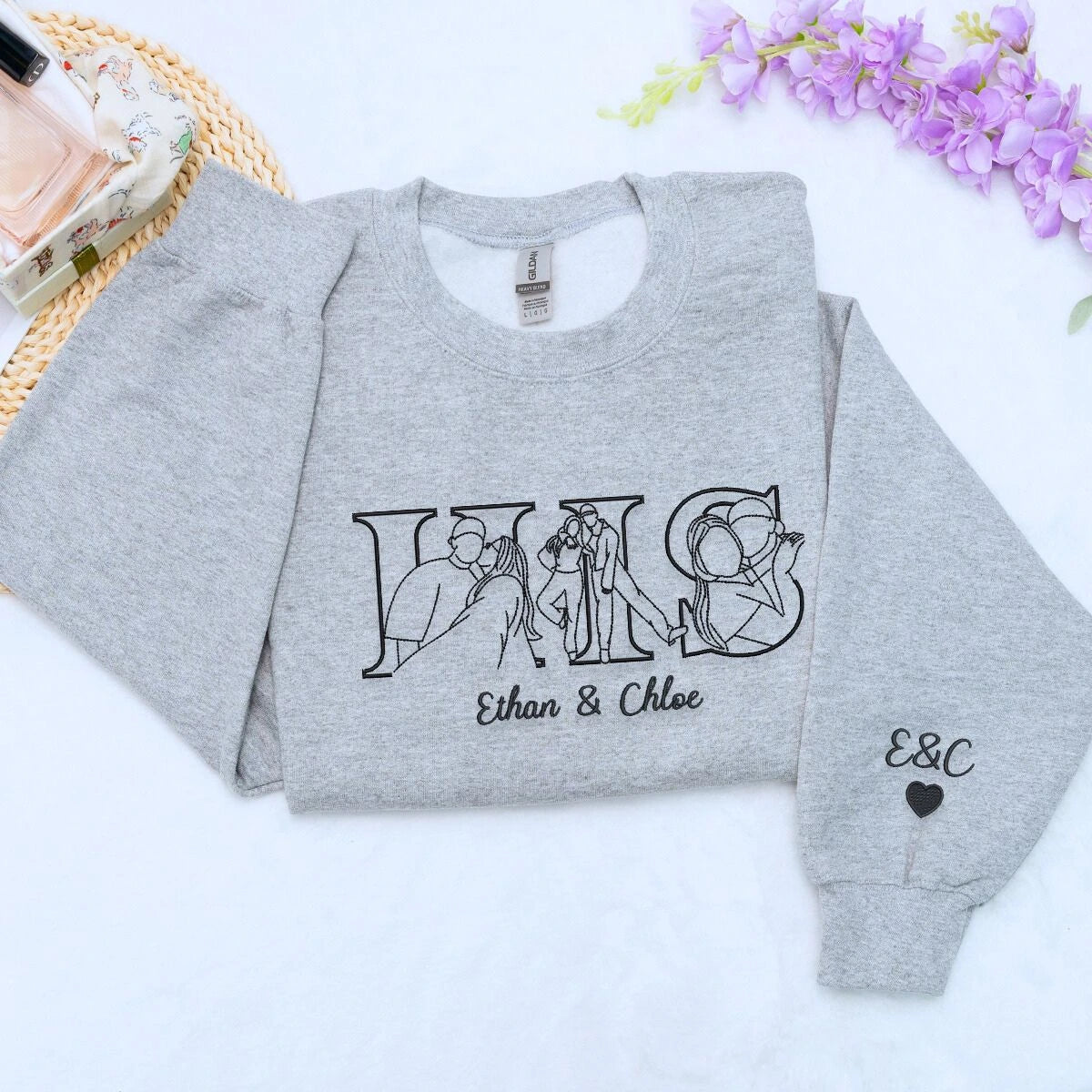 Sport Gray His and Her Couple Sweatshirt, a meaningful and unique gift for your other half boyfriend girlfriend