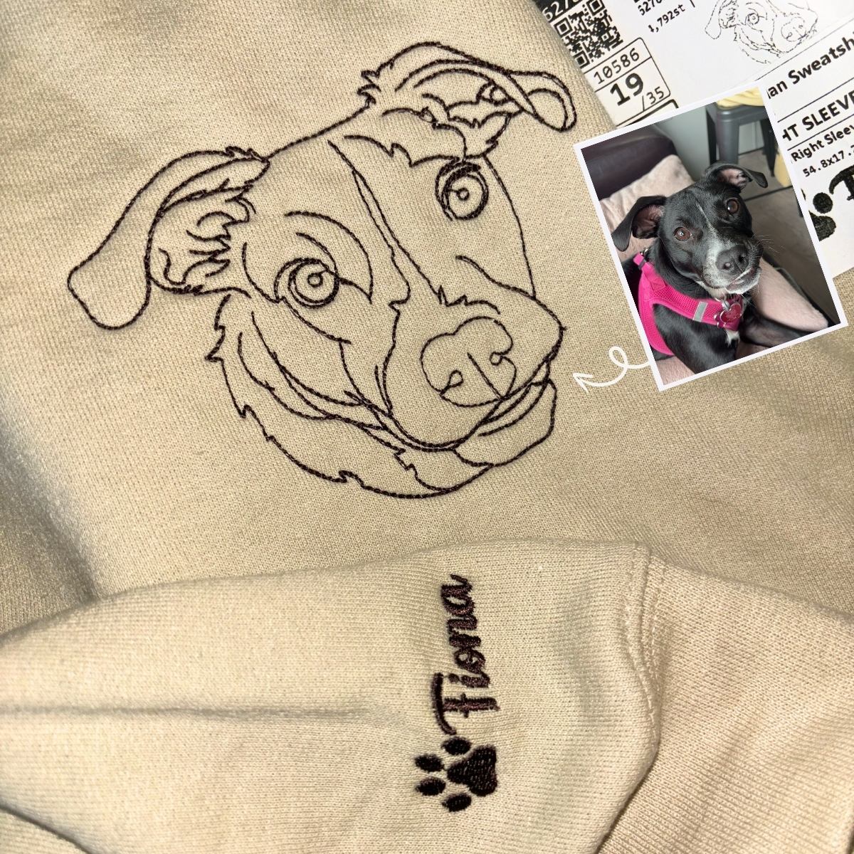 sweatshirt with dog face
