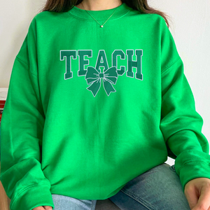 Teach Sweatshirt or Hoodie, Custom Embroidered St Patrick's Day Gift for Teacher