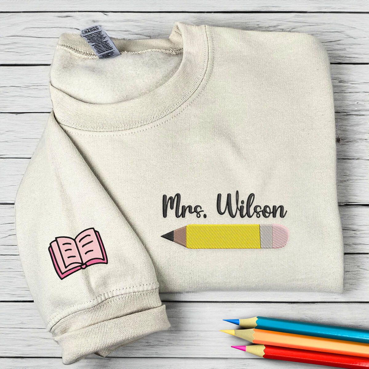 Custom Teacher Zip Up Hoodie or Quarter Zip Sweatshirt, Embroidered Gift for Teacher, Teacher Gift