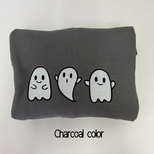 Embroidered Ghost Sweatshirt, Cute Ghost Halloween Fall Crewneck or Hoodie