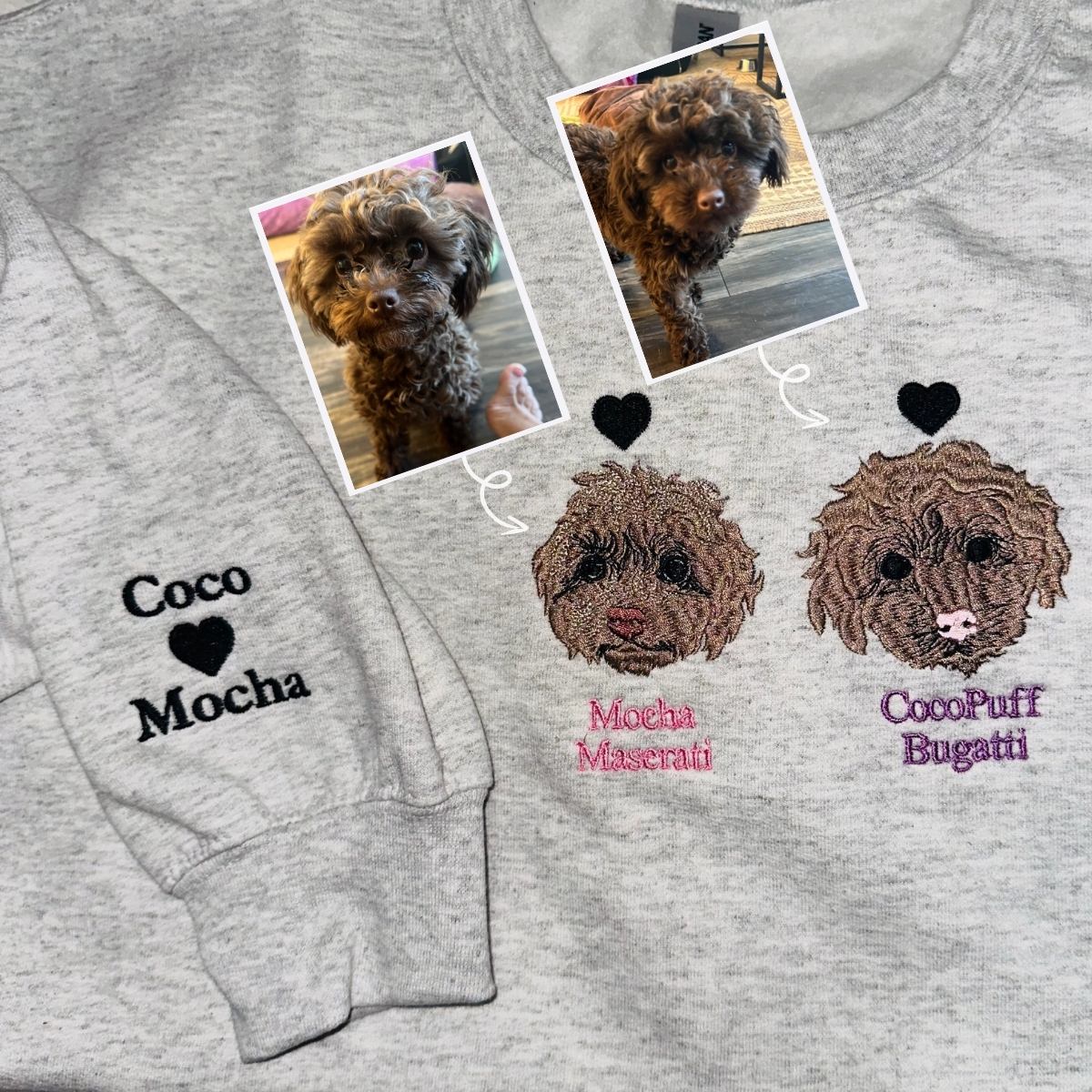 Charcoal orders Poodle Fleece Sweatshirt with Press on Design