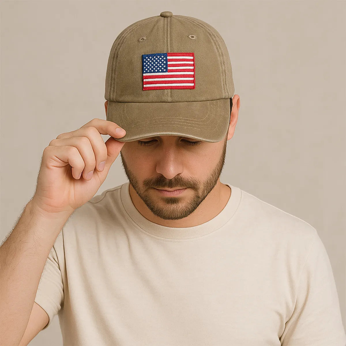 Embroidered American Flag Hat
