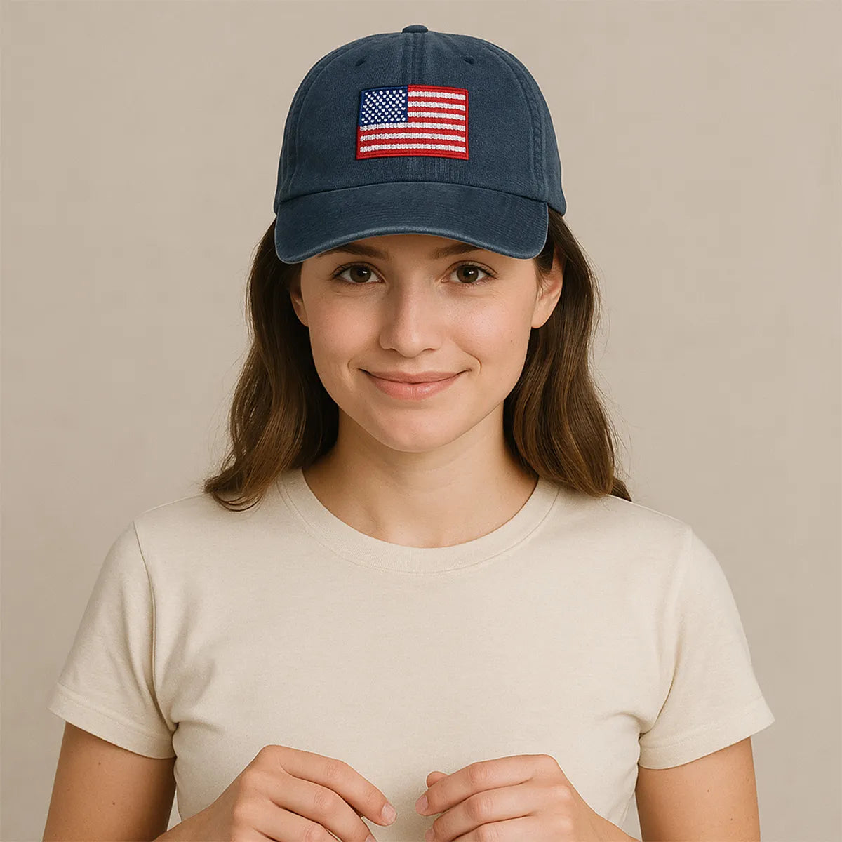 Embroidered American Flag Hat