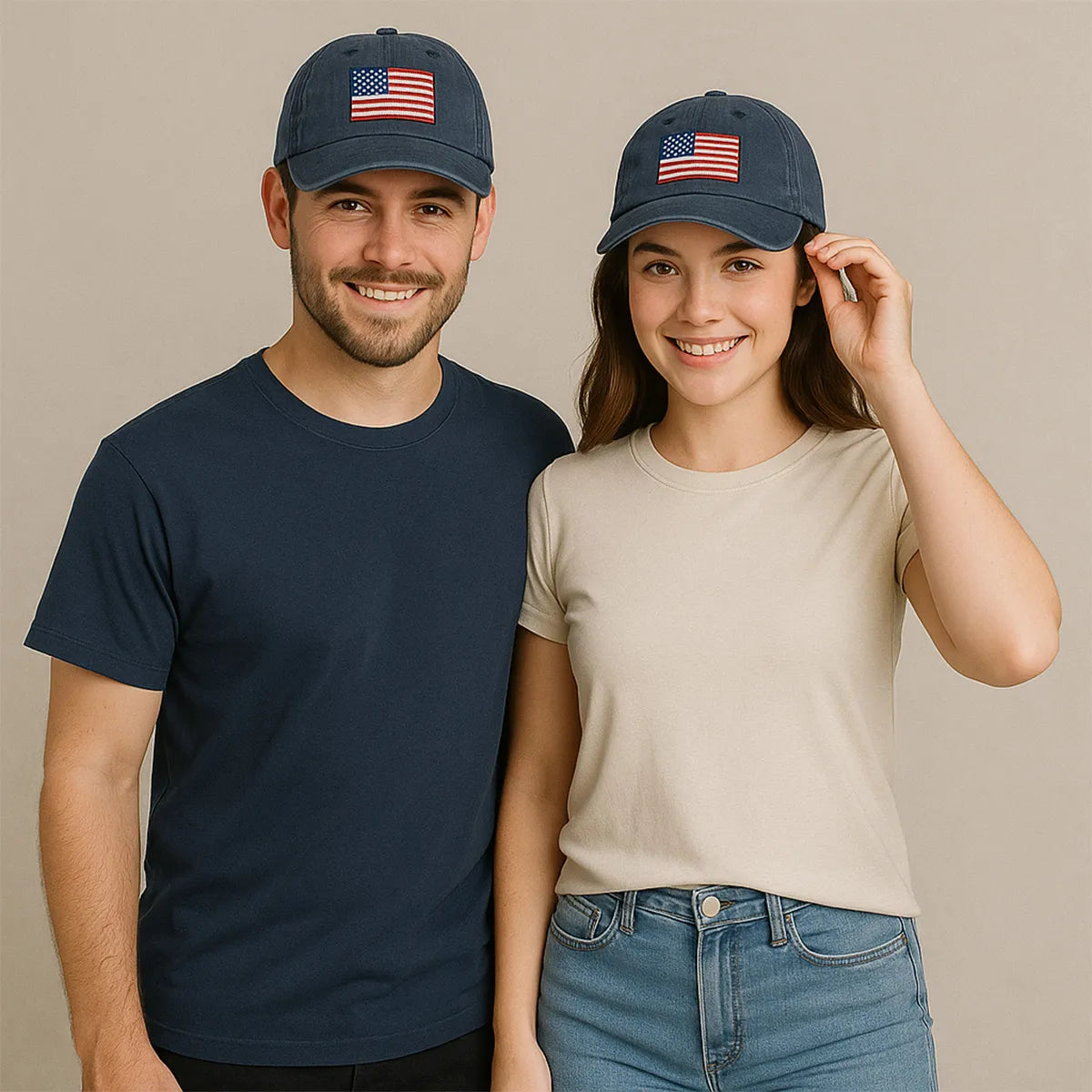 Embroidered American Flag Hat