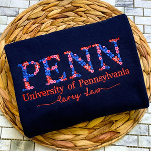 Custom Embroidered College University Sweatshirt