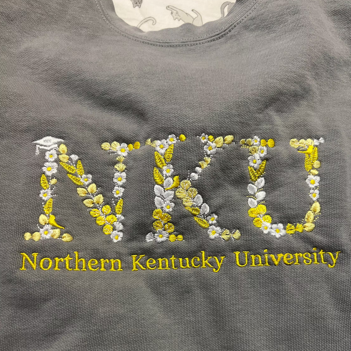 Comfort Color® Custom Embroidered University College Floral Sweatshirt