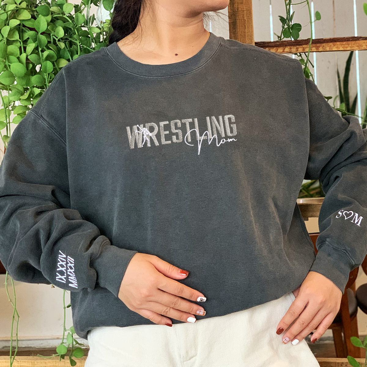 Comfort Color® Embroidered Wrestling Mom Shirt