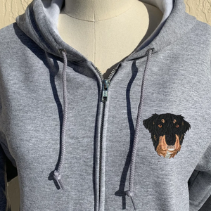 Custom Embroidered Dog Mom Zip Up Hoodie