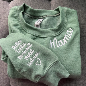 Custom Embroidered Sweatshirt, Neckline Message Crewneck, Unique Gift for Her
