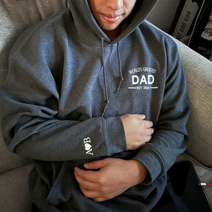 Custom Embroidered World's Greatest Dad Sweatshirt or Hoodie