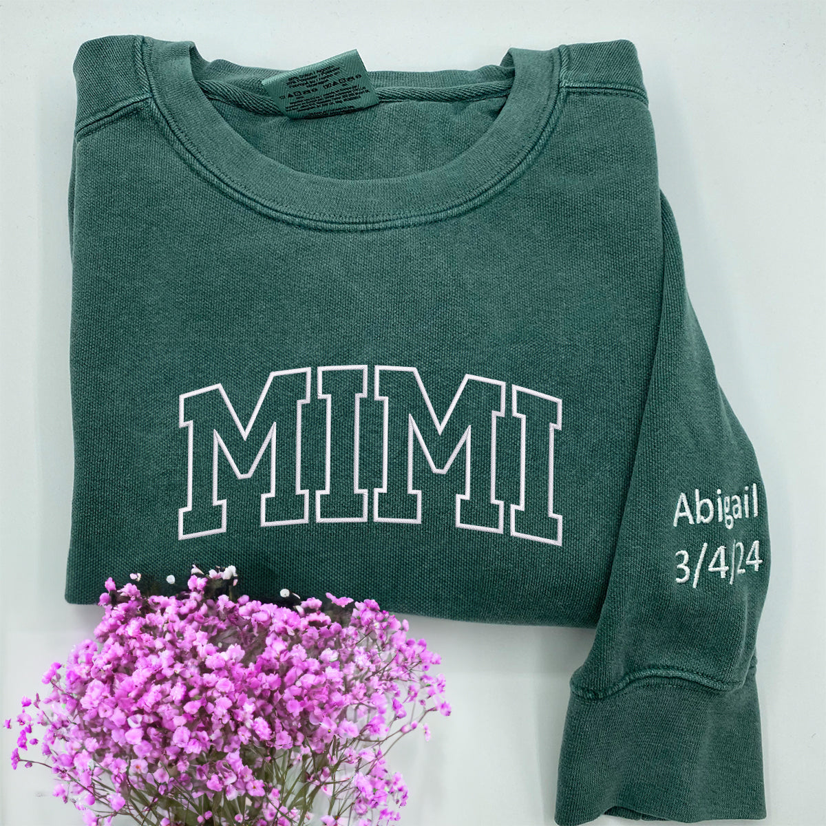 Comfort Color® Embroidered Mimi Shirt with Grandkids Names