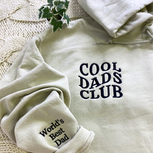 Cool Dads Club Sweatshirt or Hoodie with Embroidred Kids Names or Quote on Sleeve