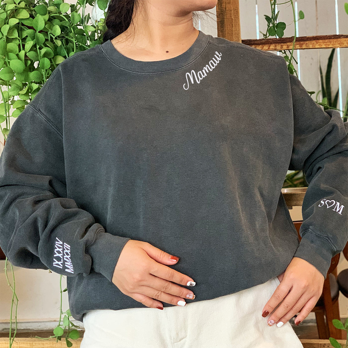 Comfort Color® Embroidered Mamaw Shirt with Grandkids Names