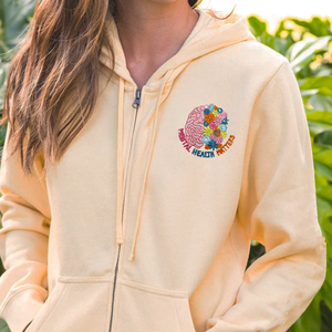 Custom Embroidered Logo Text Zip Up Hoodie