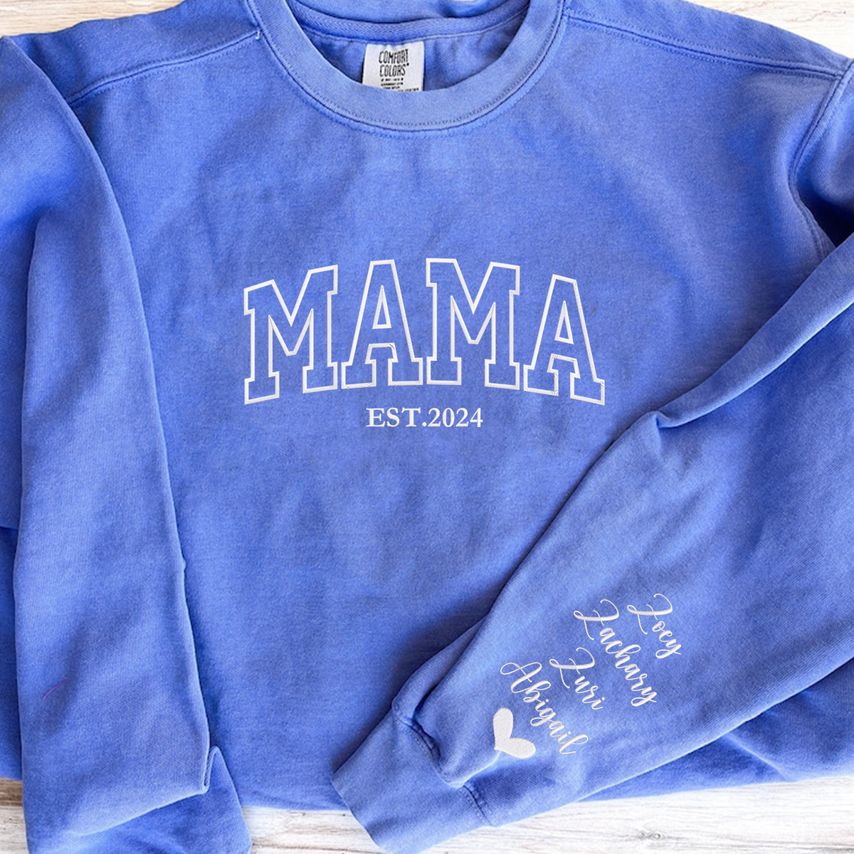 Custom Mama T-Shirt, Embroidered Gift for New Mom
