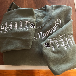Custom Embroidered Sweatshirt, Neckline Message Crewneck, Unique Gift for Her
