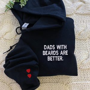 Dads with Beards Are Better Sweatshirt or Hoodie, Embroidered Kids Names