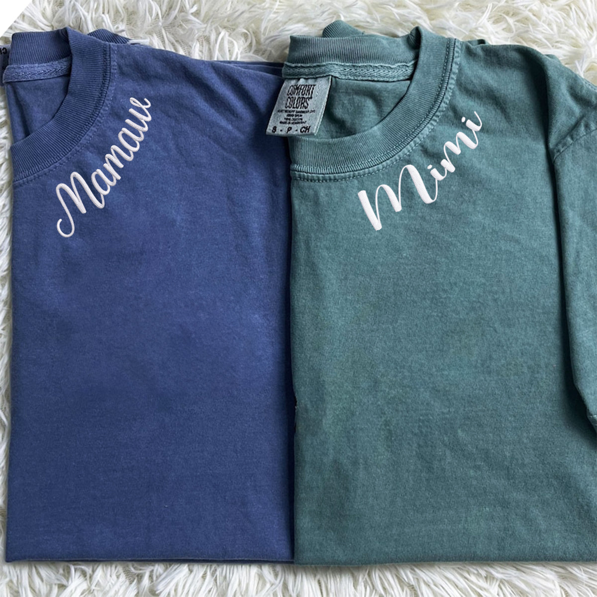 Comfort Color® Embroidered Mamaw Shirt with Grandkids Names