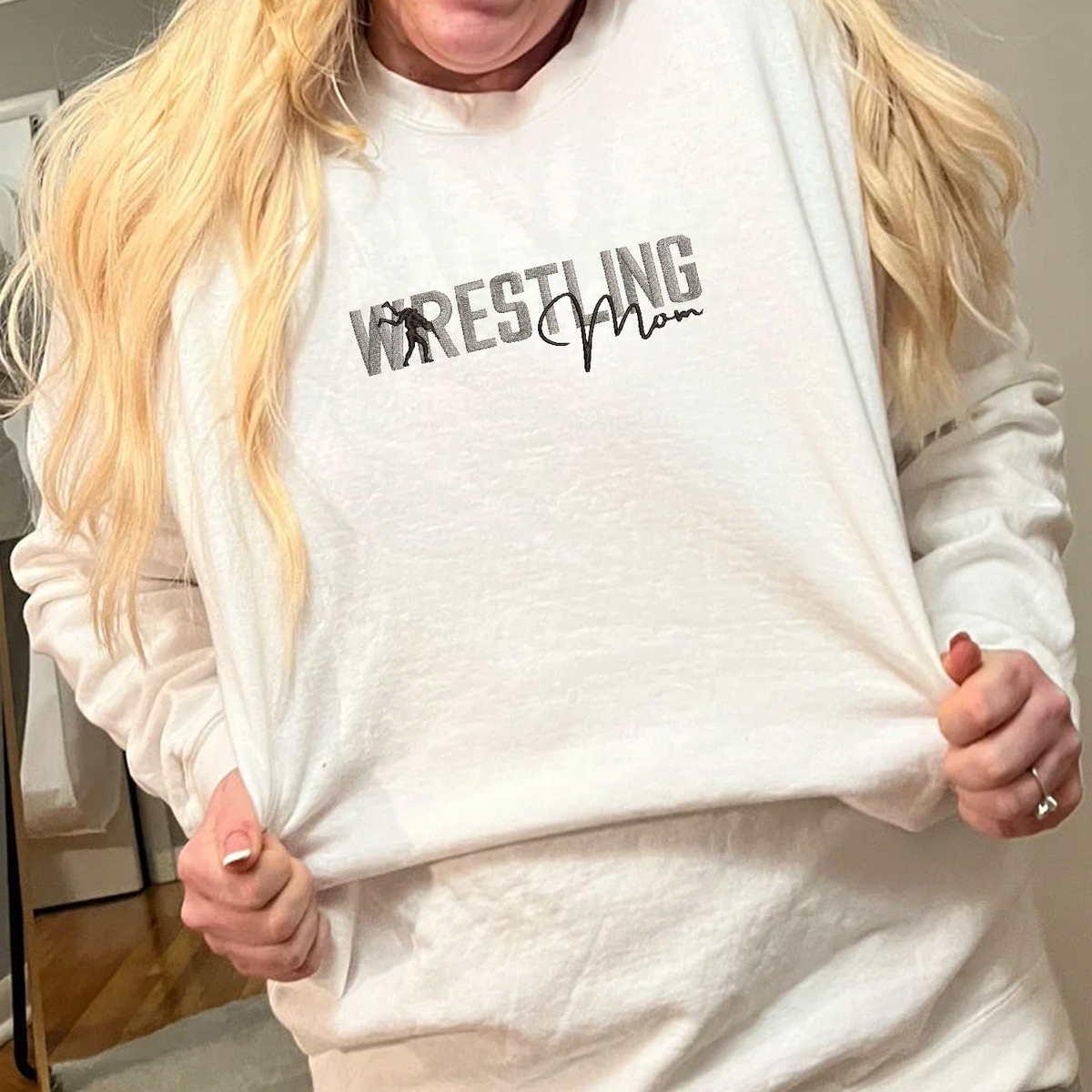 Comfort Color® Embroidered Wrestling Mom Shirt