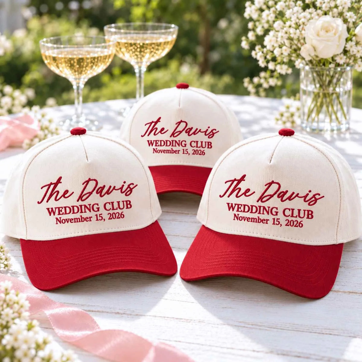 Custom Wedding Snapback Hat, Embroidered Bachelorette Party Baseball Cap for Bride Squad, Bridal Shower Keepsake