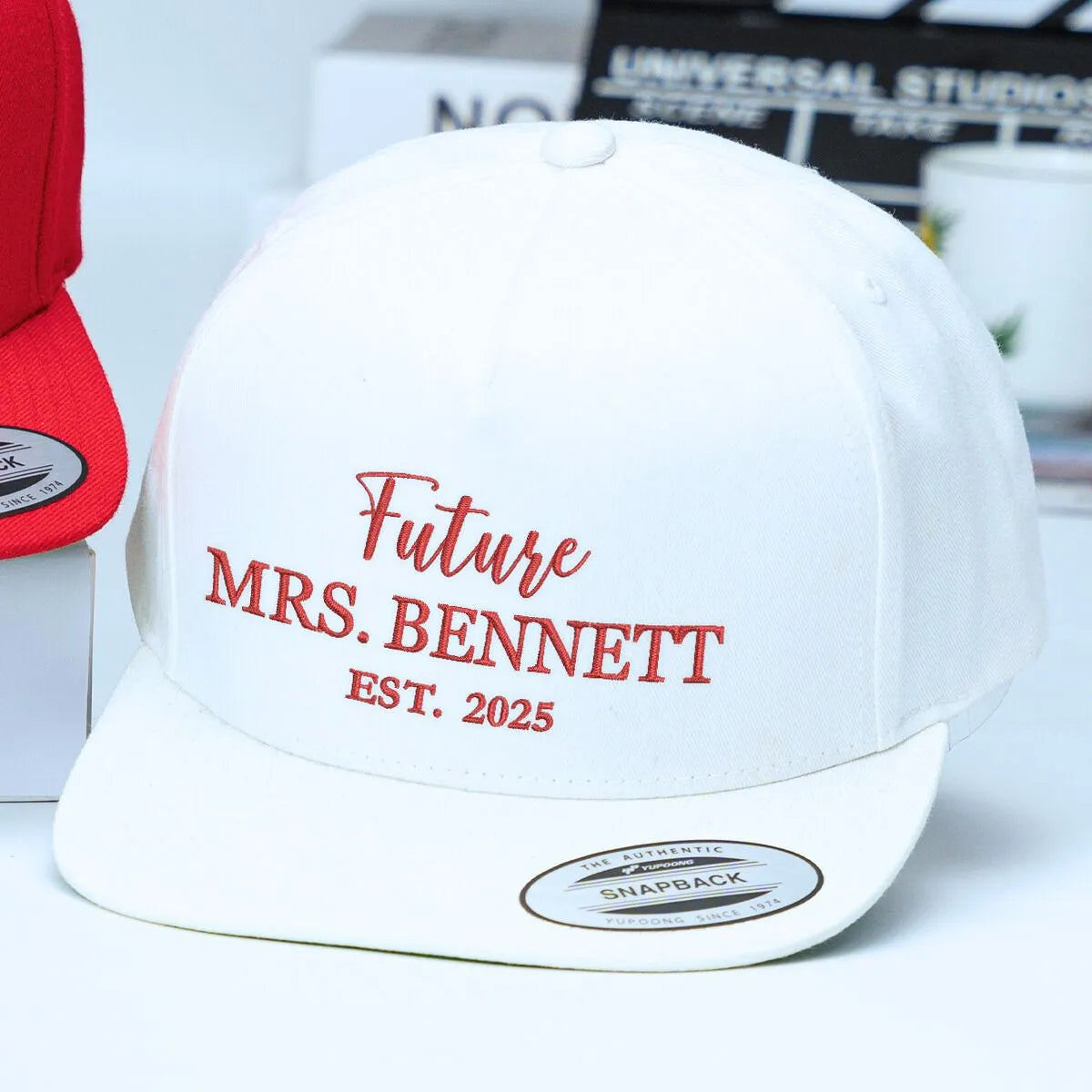 White Future Mrs Hat, a cute and stylish gift for bride, wife, gift for her
