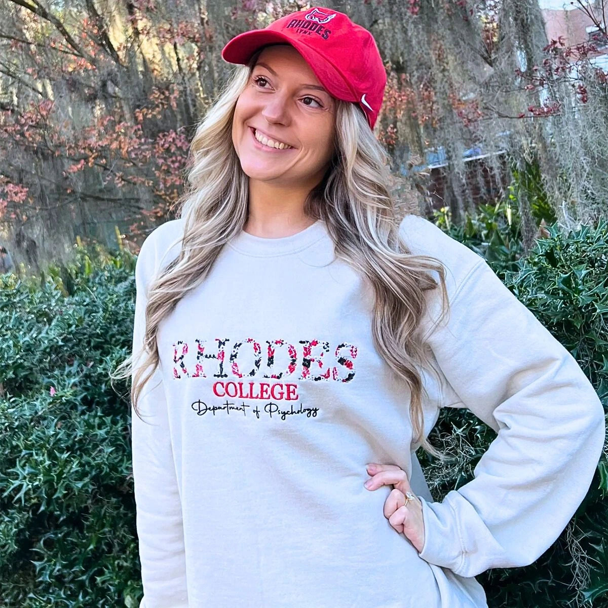 White University Sweatshirt with Floral Embroidery, Personalized Graduation Gift 