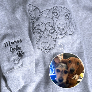 Custom Embroidered Dog Mom Hoodie, Personalized Hoodie with Icon, Gift For Dog Lovers